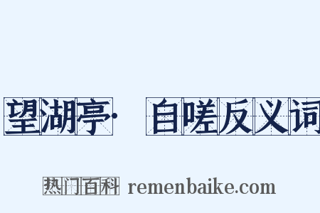 望湖亭·自嗟反义词是什么意思的图片